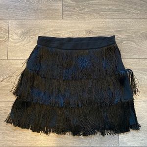 Black ruffled skirt
